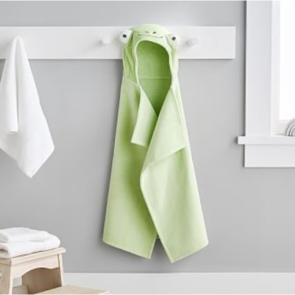 Pottery Barn Kids Frog Baby Hooded Towel